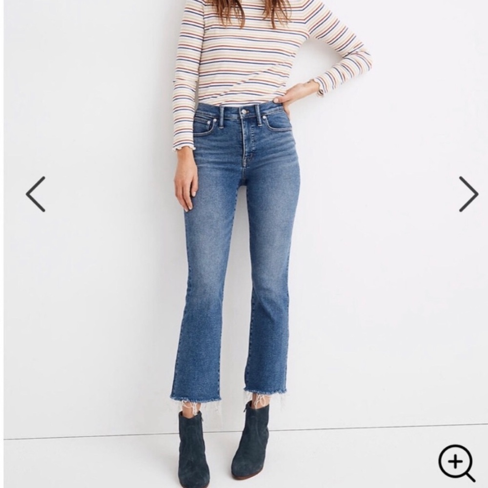 NWT Madewell Cali Demi Boot Frayed Hem Jeans - 25